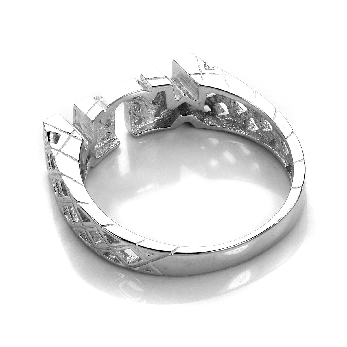 Mutter-Ring aus Sterlingsilber mit klarem Zirkonia