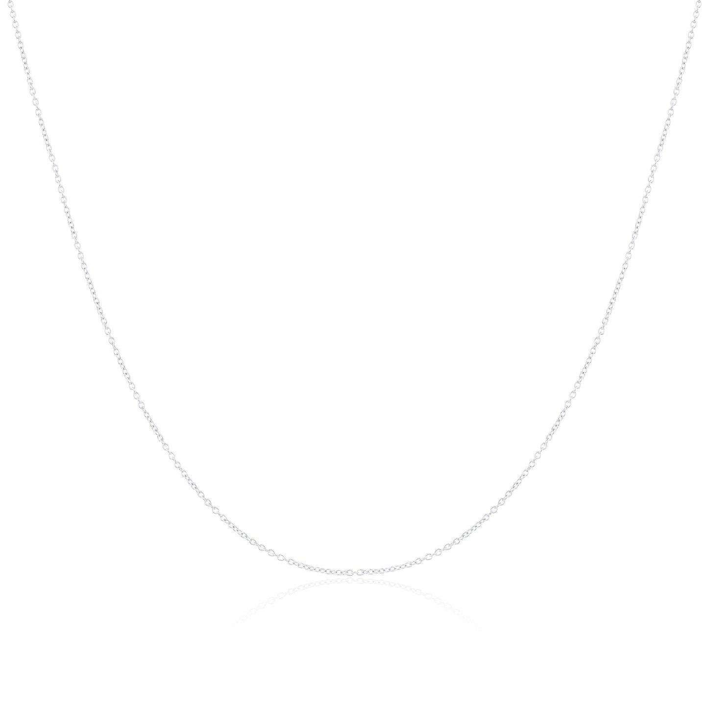 9 Karat Weißgold Spurenkette 45,5 - 56cm