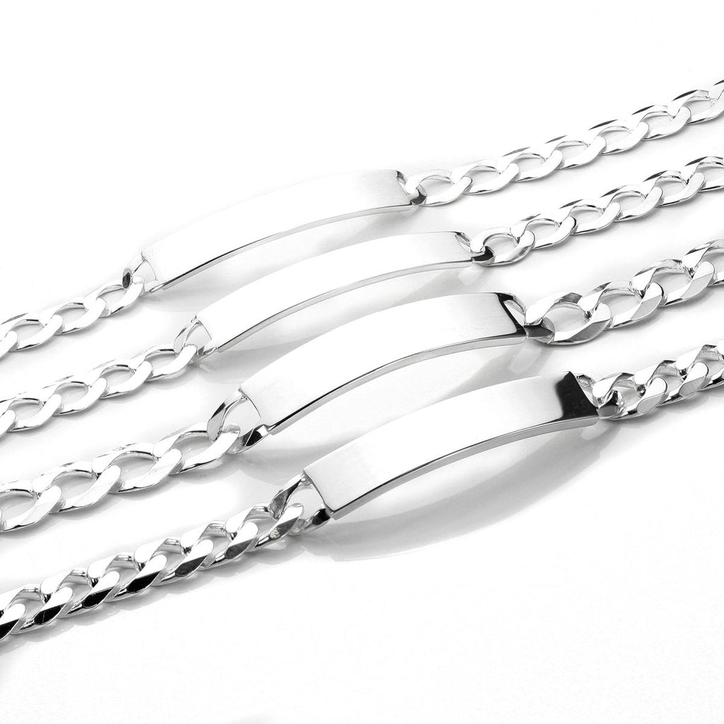Herren-Armband aus Sterlingsilber mit ID-Platte
