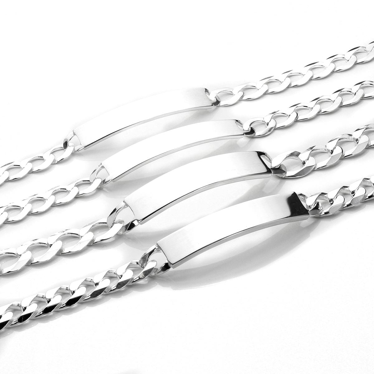 Herren-Armband aus Sterlingsilber mit ID-Platte