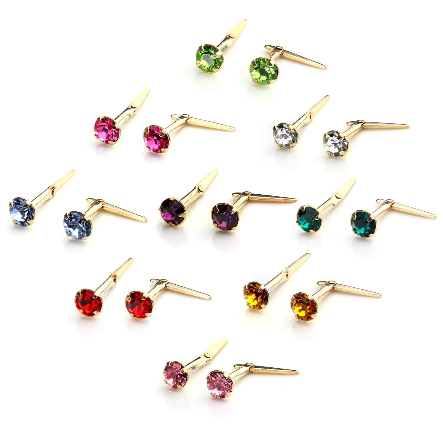9 Karat Gold Andralok Ohrstecker mit 3 mm Kristall