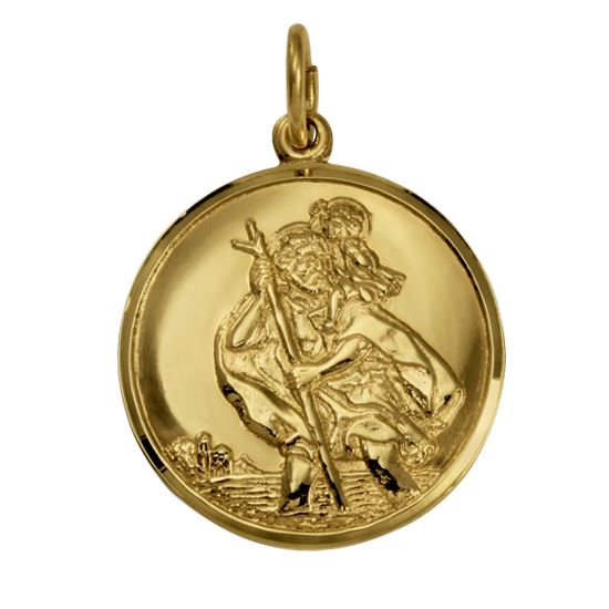 Gold St. Christopherus Anhänger