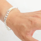 Schwer Sterlingsilber 20,5 cm Gravierbar Namensschild Panzer Armband