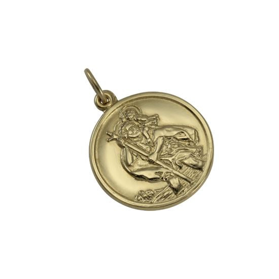 Christophorus-Anhänger aus Gold - poliert oder matt