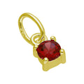 Charm-Anhänger aus vergoldetem Sterlingsilber mit 4 mm Zirkonia-Kristall-Geburtsstein in Krappenfassung