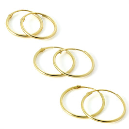 Leichte 14 Karat Gelbgold Schläferohrringe 10 mm - 13 mm