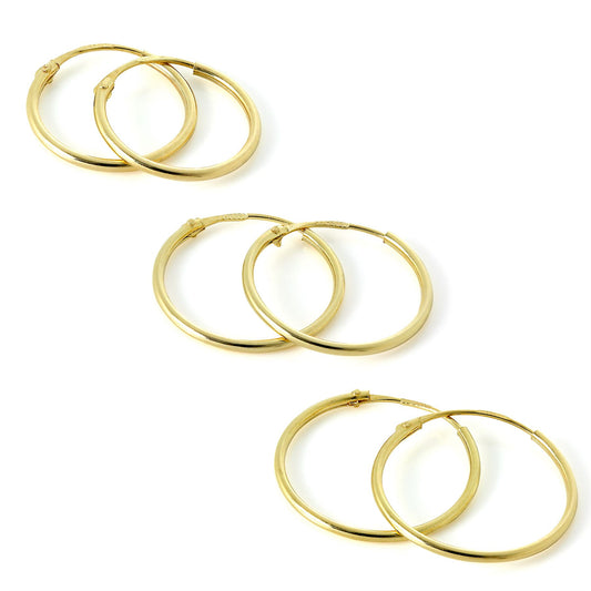Leichte 14ct Gelbgold Schläferohrringe 10mm - 13mm