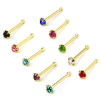 Nasenstecker aus 9 Karat Gold mit 1,5 mm CZ-Kristall in Zackenform