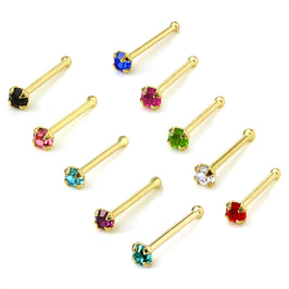 Nasenstecker aus 9 Karat Gold mit 1,5 mm CZ-Kristall in Zackenform