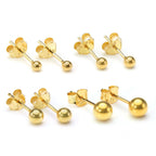 Vergoldete kleine Sterlingsilber Kugel-Ohrstecker 2 mm - 6 mm & Packs