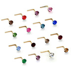 9 Karat Gelbgold Kristall 2,8 mm runder Nasenstecker
