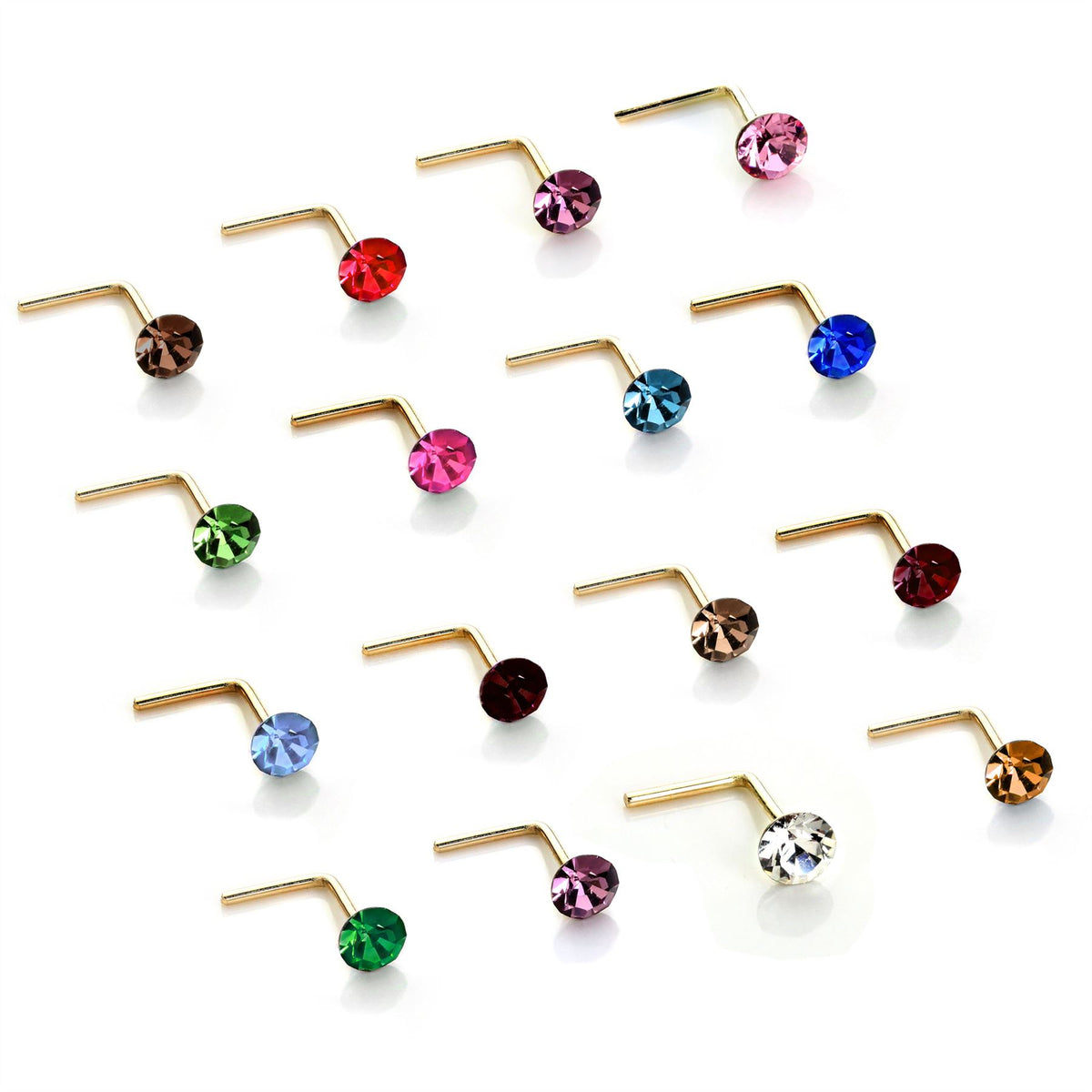 9 Karat Gelbgold Kristall 2,8 mm runder Nasenstecker
