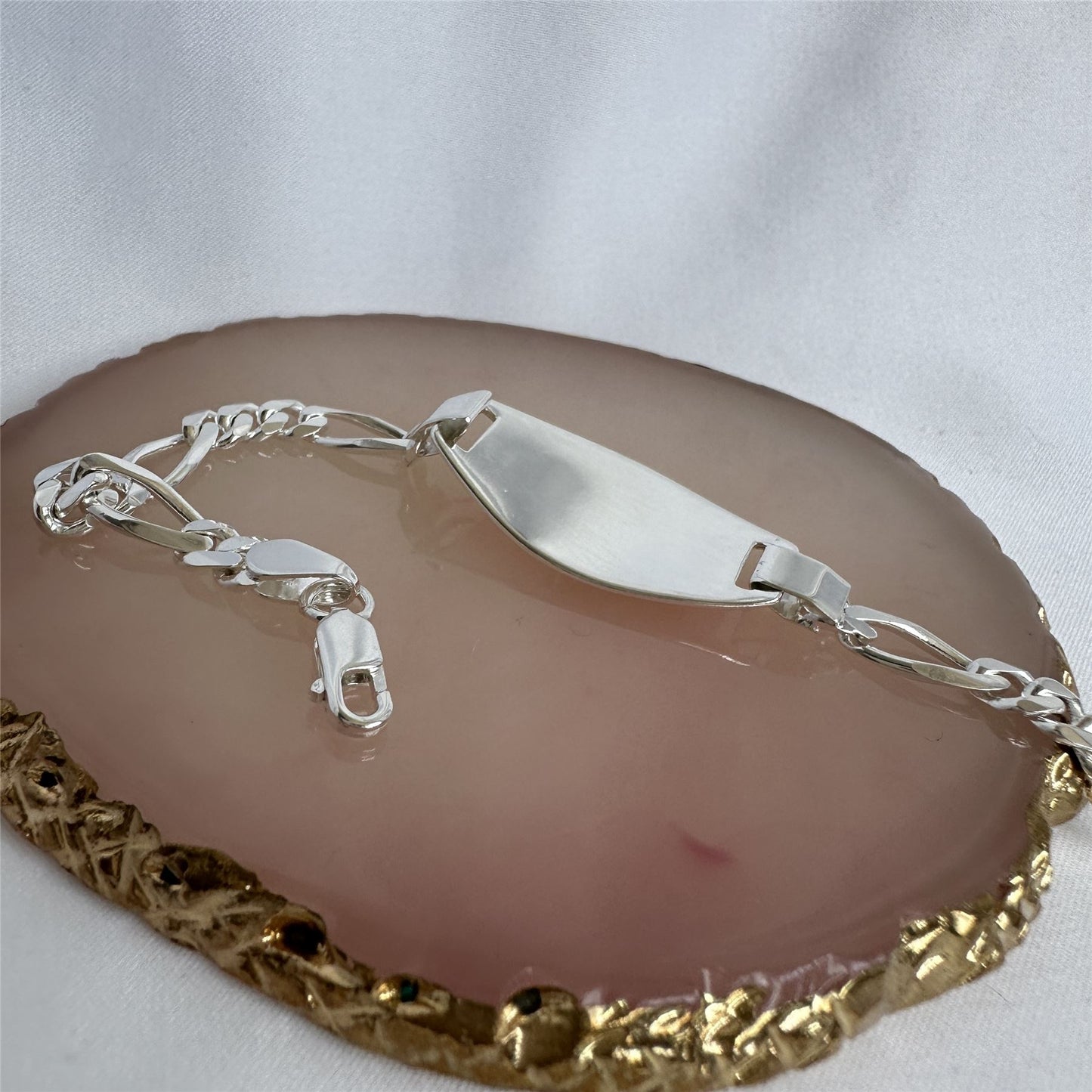 Sterlingsilber 6 mm Curb Herren-Armband mit Gravur für medizinische Notfälle 19 cm