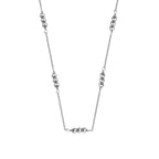 Verstellbare Sterlingsilber-Halskette mit drei Beads, 40,5 cm