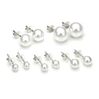Sterlingsilber Perlen Ohrstecker rund