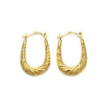 9 Karat Gold Gedreht Oval Creolen Ohrringe