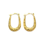 9 Karat Gold Gedreht Oval Creolen Ohrringe