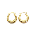 9 Karat Gold Gedreht Dreifach Creolen Ohrringe 