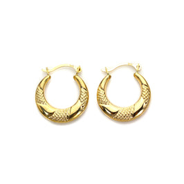 9 Karat Gold Gedreht Dreifach Creolen Ohrringe 