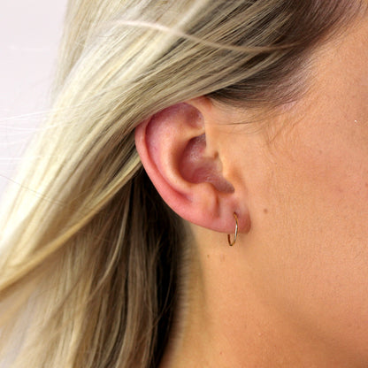 9 Karat Gelbgold-Creolen mit Diamantschliff, 12 mm