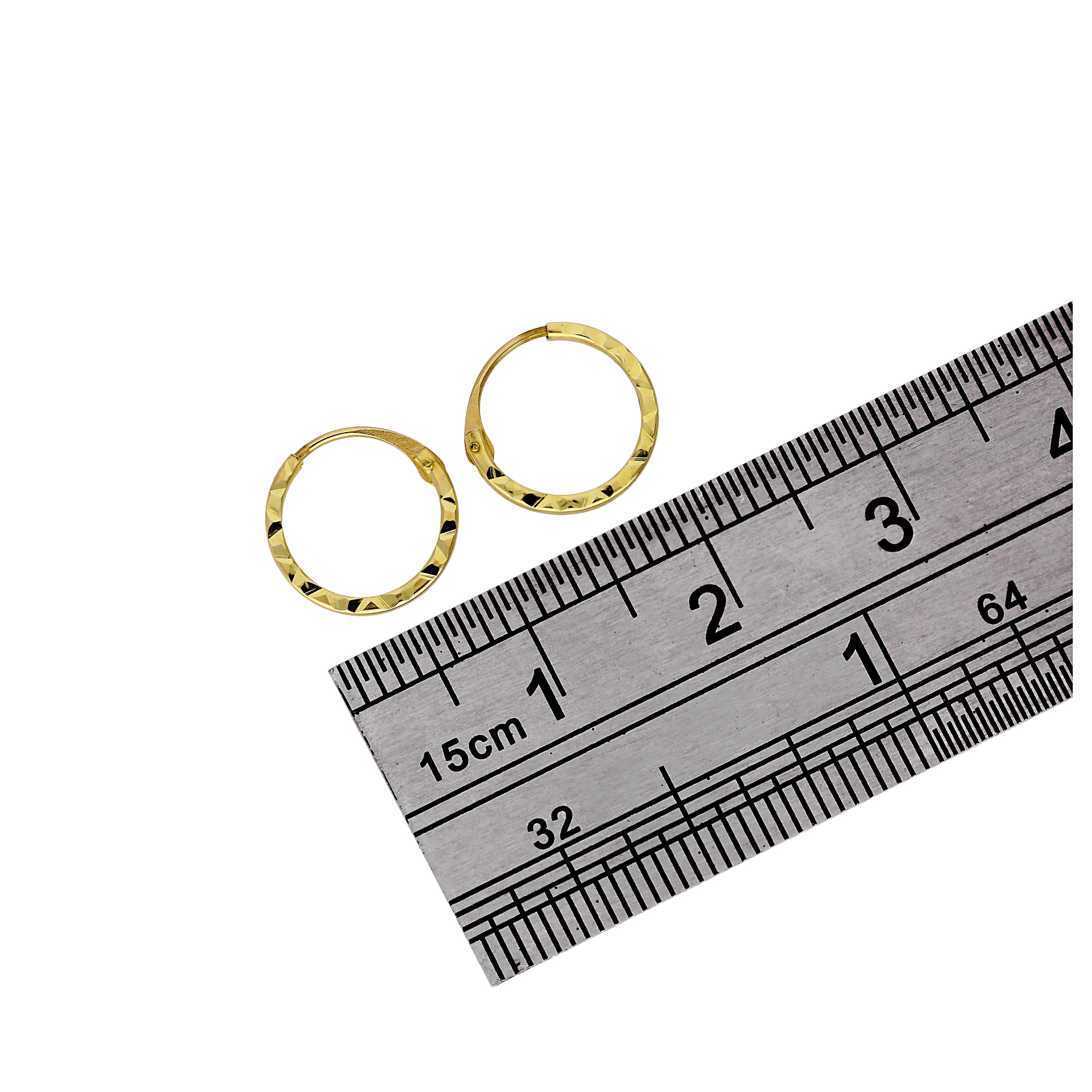9 Karat Gelbgold 10 mm Creolen Ohrringe