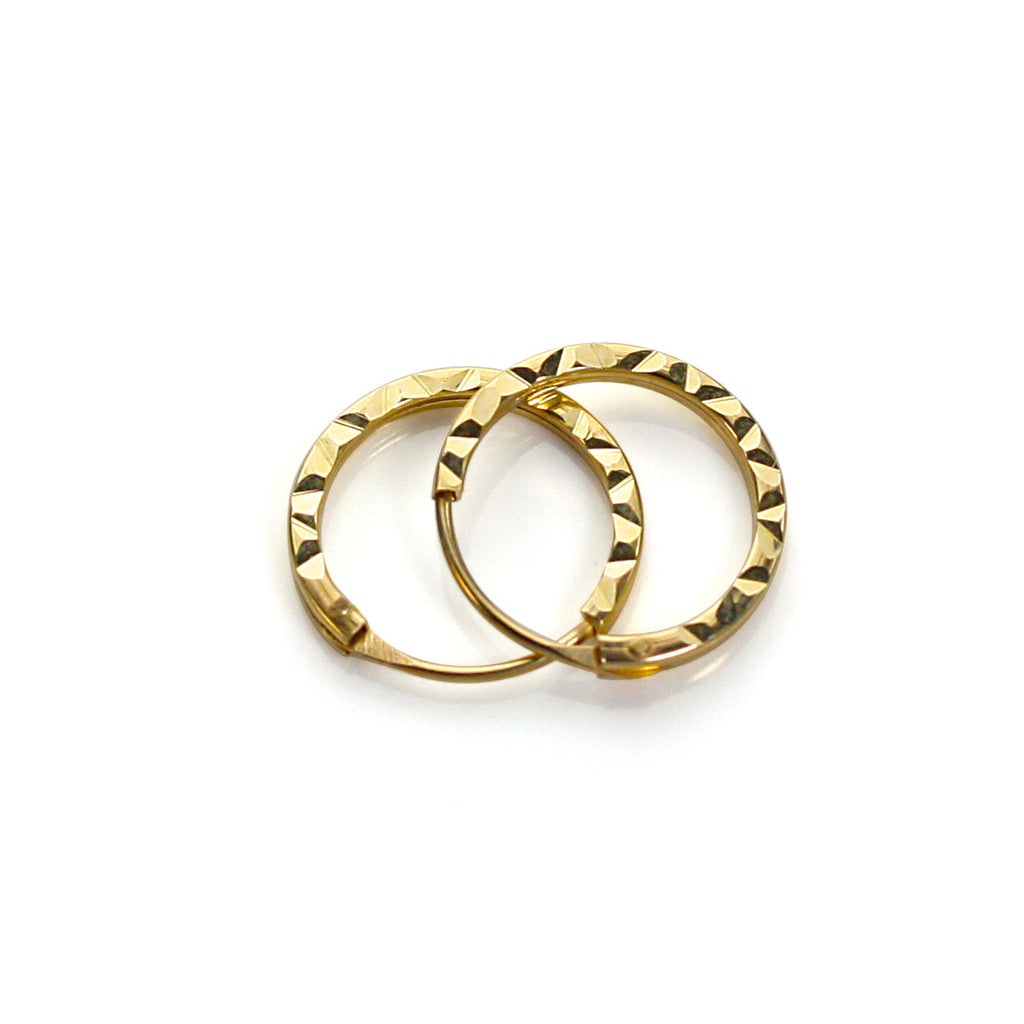 9 Karat Gelbgold 10 mm Creolen Ohrringe
