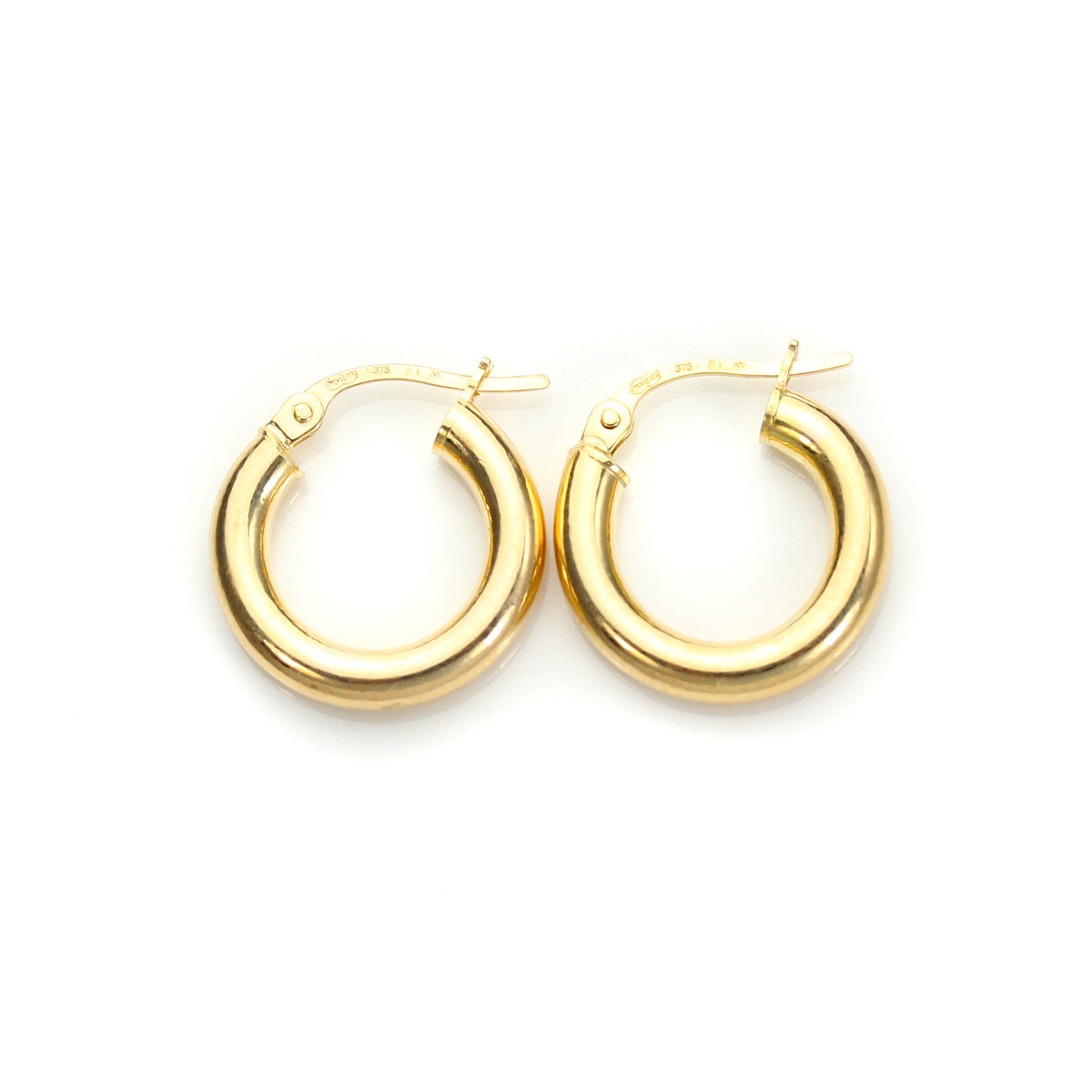 Einfache Creolen-Ohrringe aus 9 Karat Gelbgold