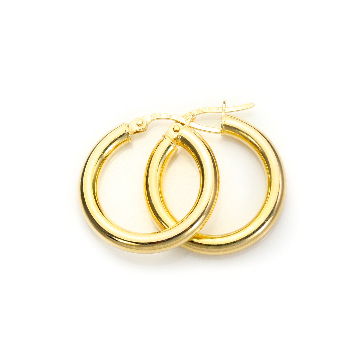 Einfache Creolen-Ohrringe aus 9 Karat Gelbgold
