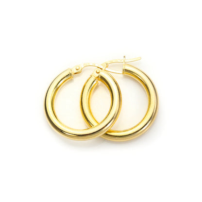 Einfache Creolen-Ohrringe aus 9 Karat Gelbgold