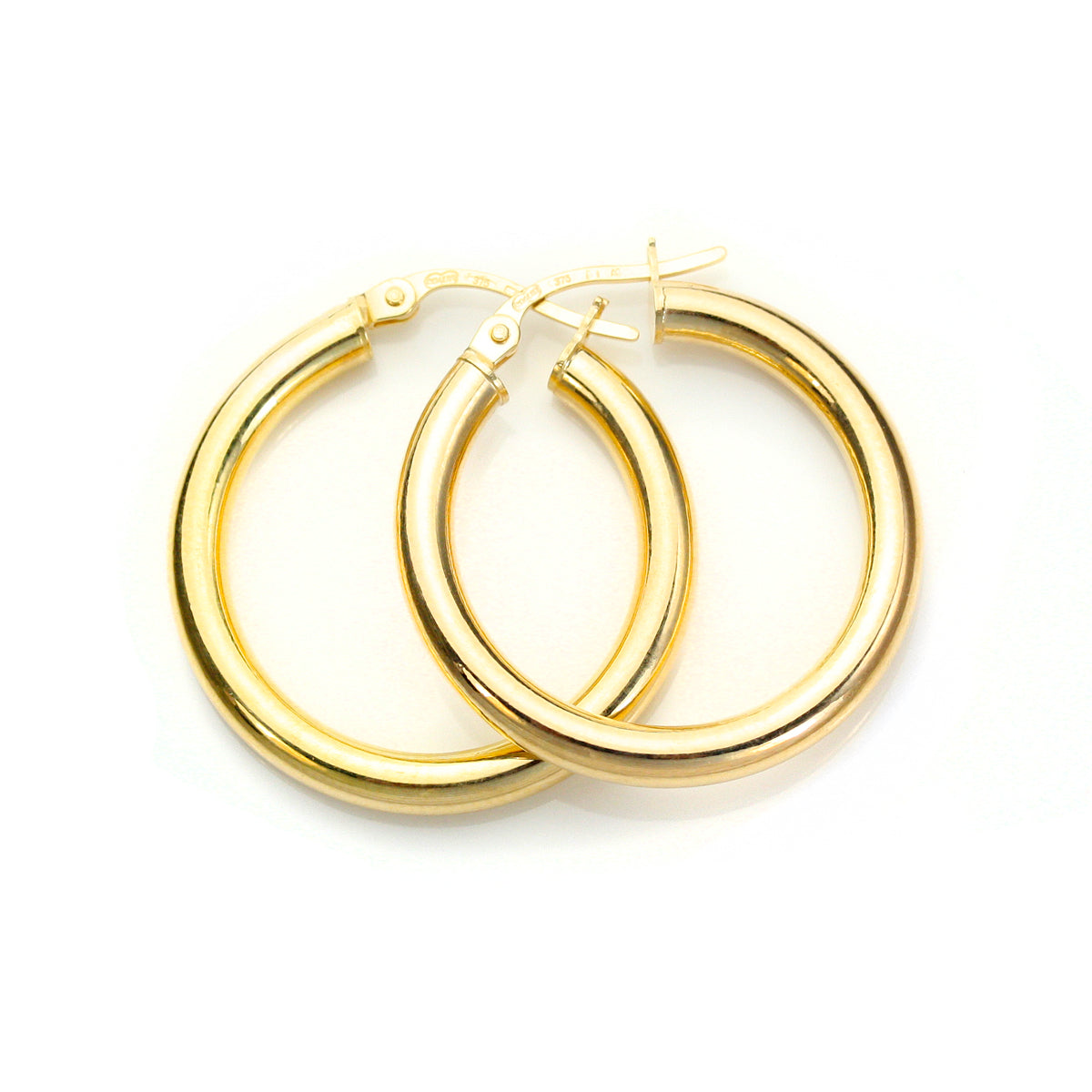 Einfache Creolen-Ohrringe aus 9 Karat Gelbgold