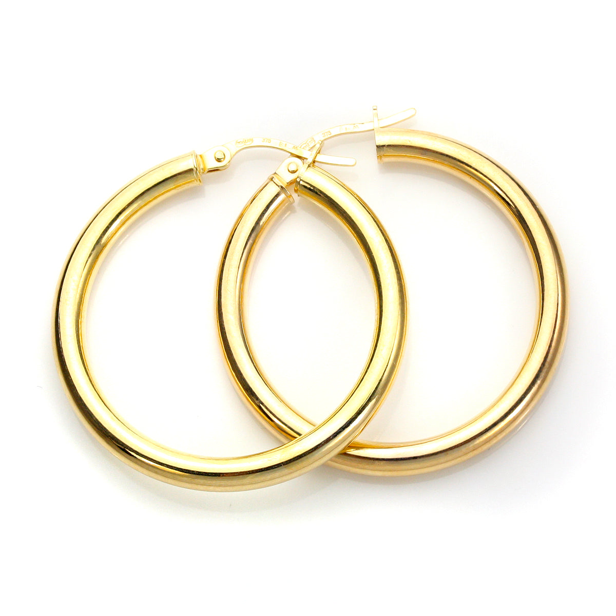 Einfache Creolen-Ohrringe aus 9 Karat Gelbgold