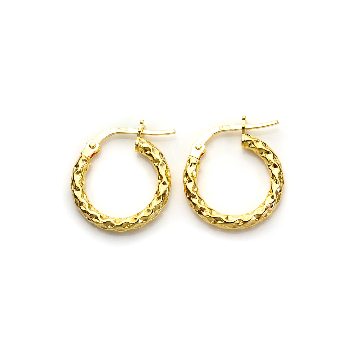 9 Karat Gelbgold Gedrehte Creolen-Ohrringe
