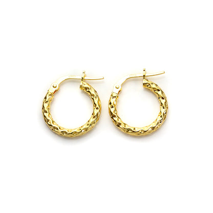 9ct Gelbgold Gedrehte Creolen-Ohrringe