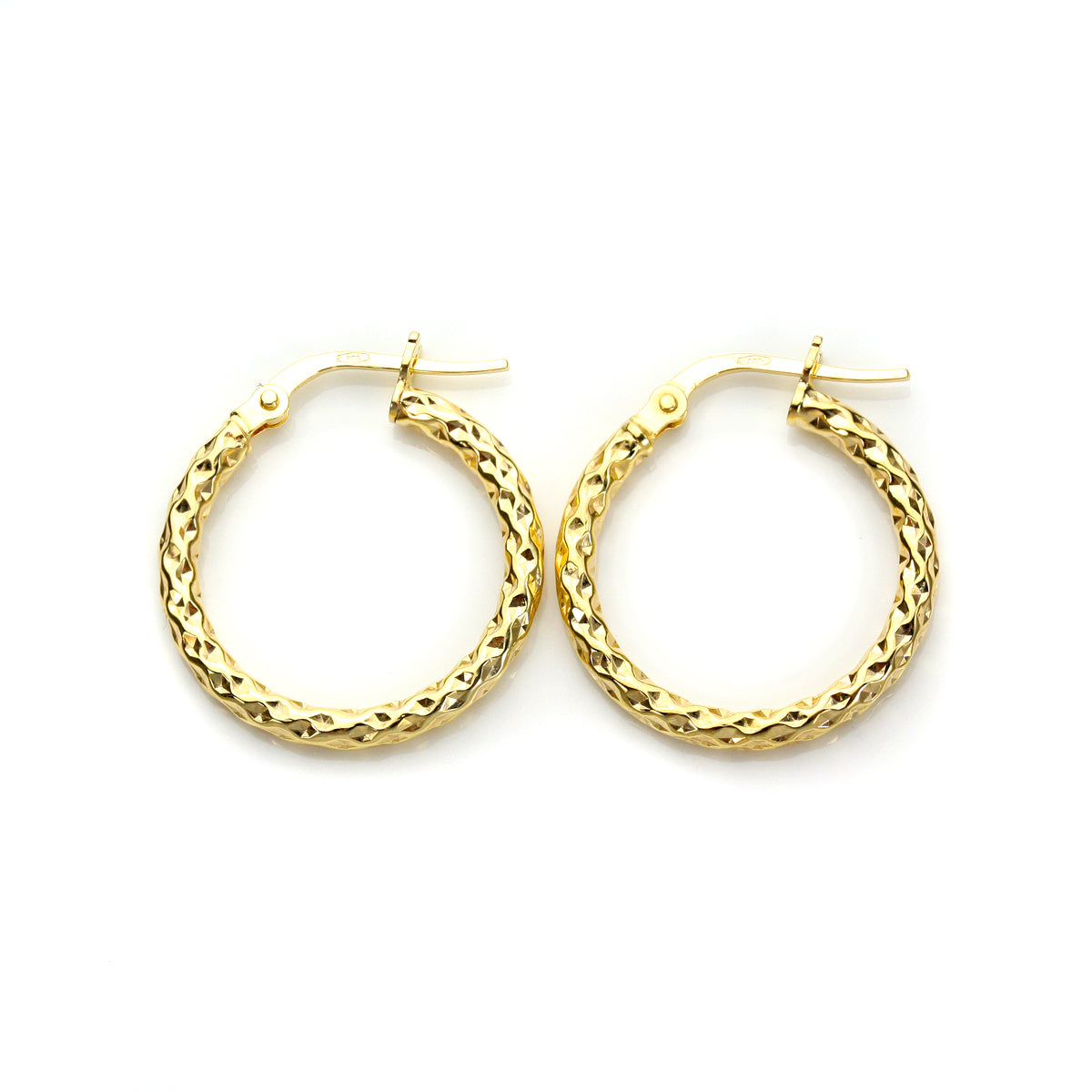 9 Karat Gelbgold Gedrehte Creolen-Ohrringe