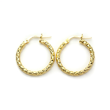 9ct Gelbgold Gedrehte Creolen-Ohrringe