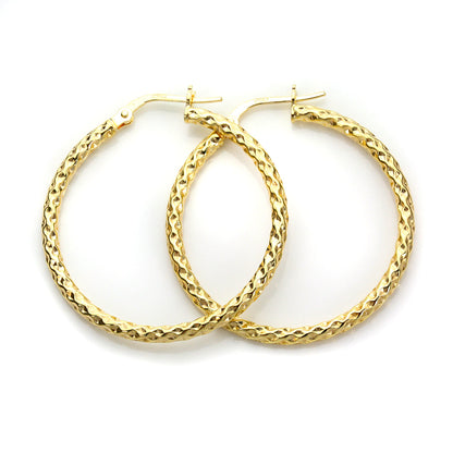 9ct Gelbgold Gedrehte Creolen-Ohrringe