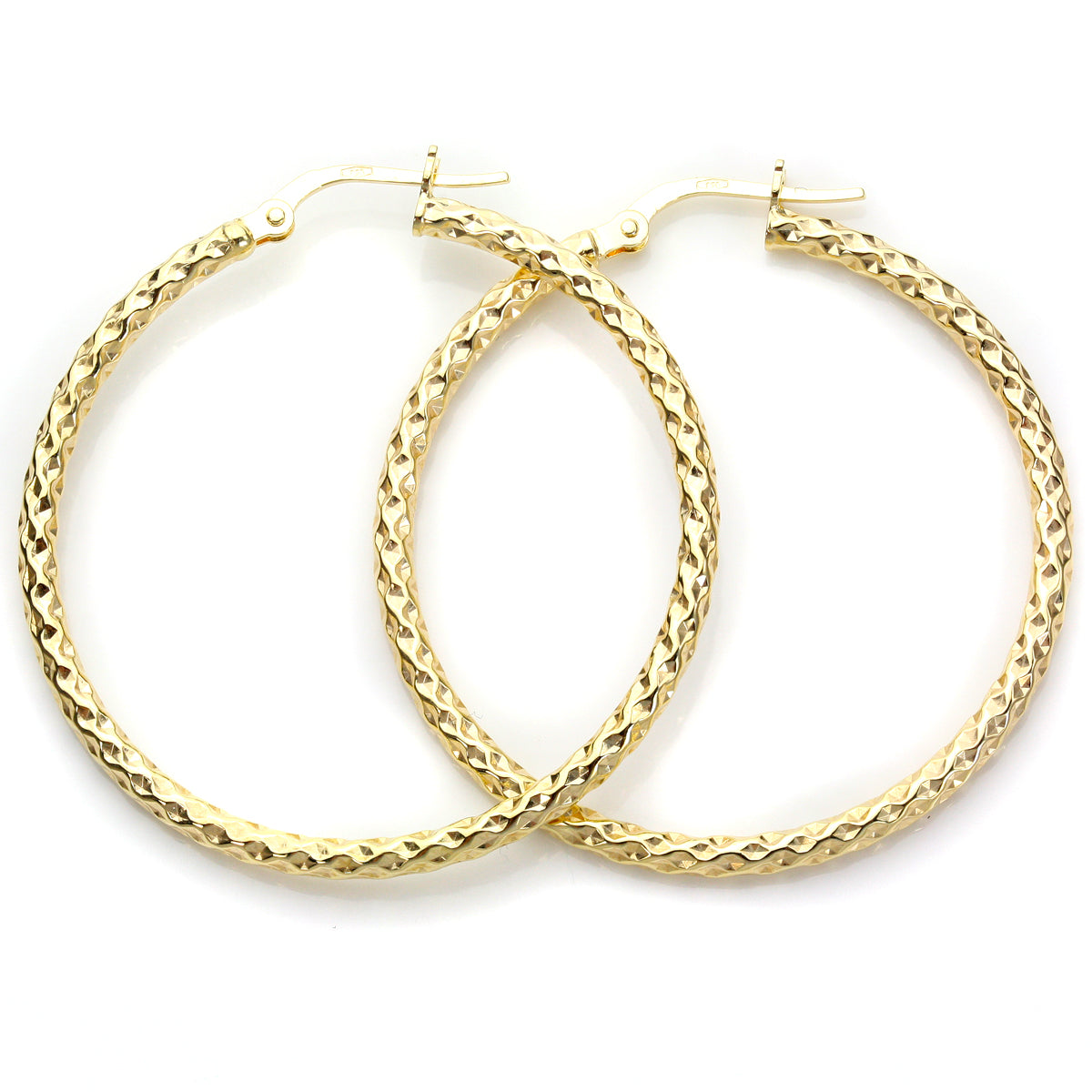 9 Karat Gelbgold Gedrehte Creolen-Ohrringe
