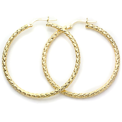 9ct Gelbgold Gedrehte Creolen-Ohrringe