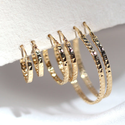 9ct Gelbgold Creolen-Ohrringe
