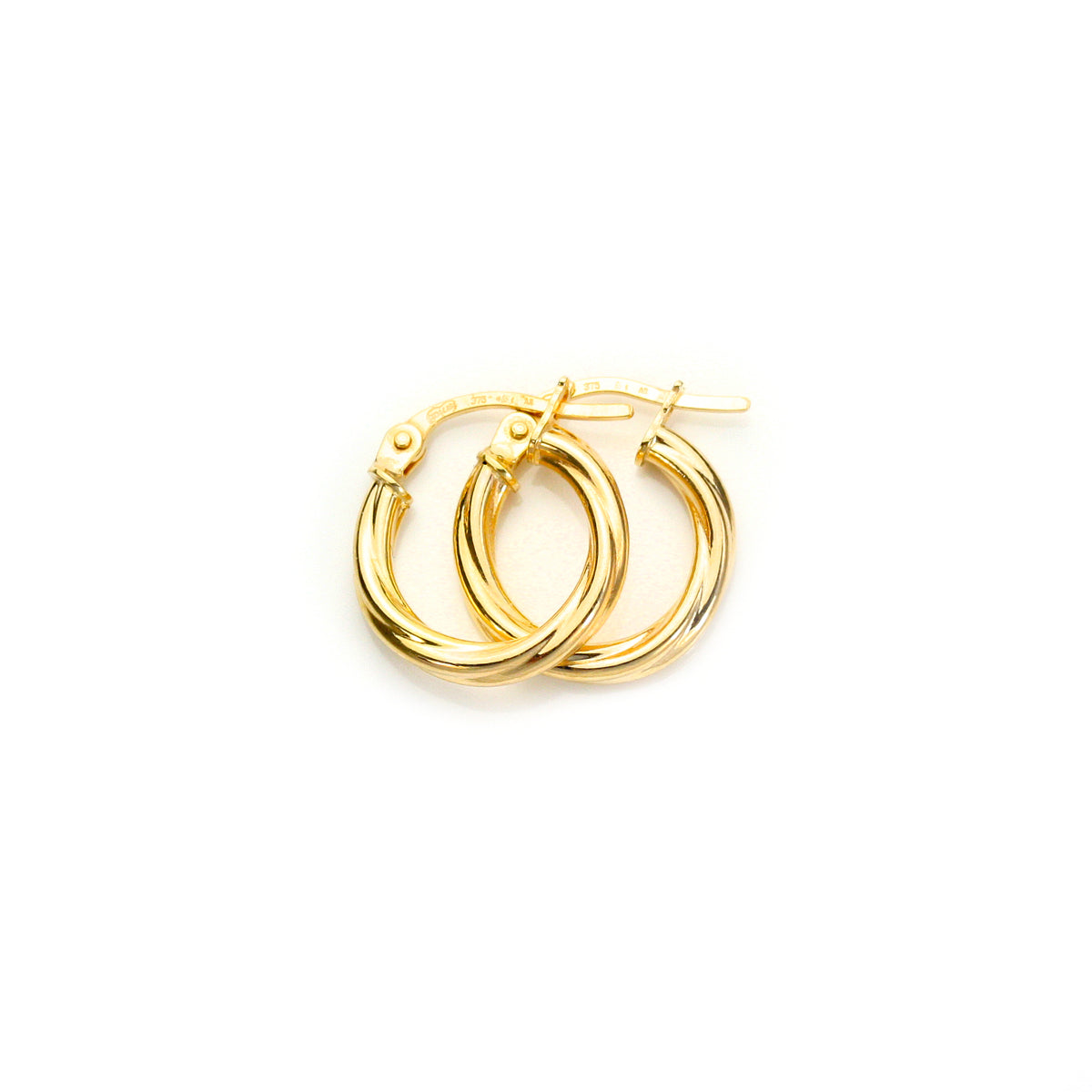 Gedrehte Creolen-Ohrringe aus 9 Karat Gelbgold