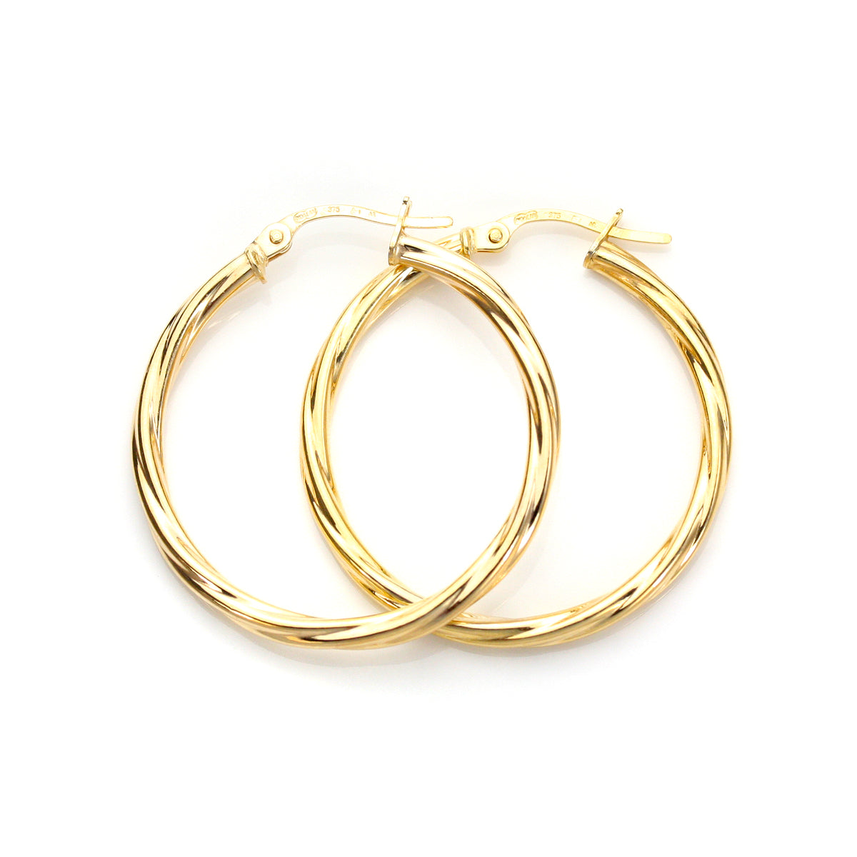 Gedrehte Creolen-Ohrringe aus 9 Karat Gelbgold
