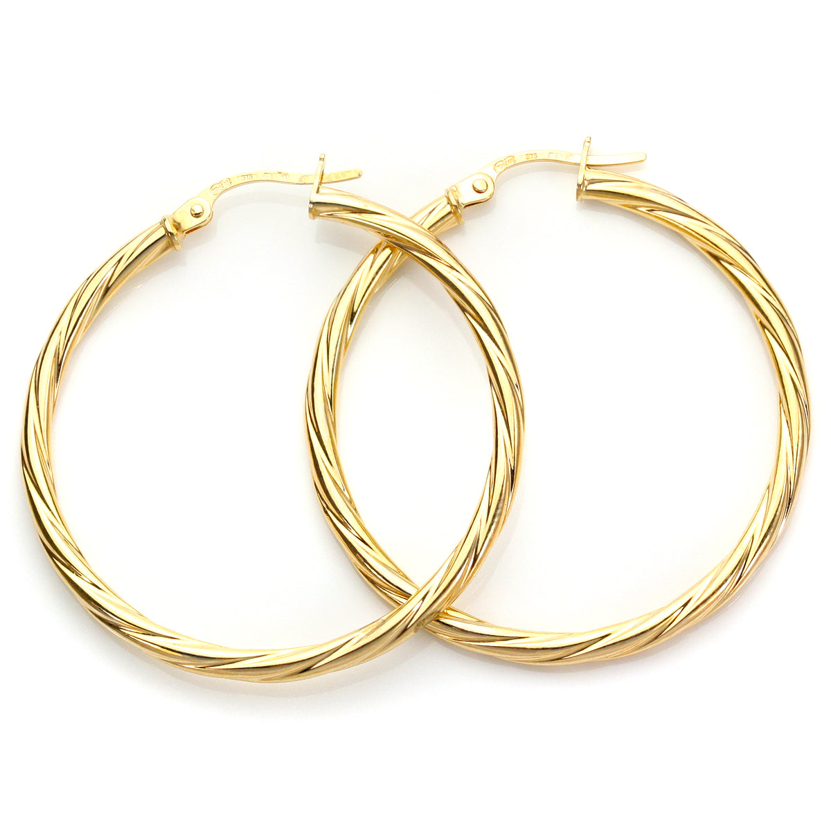 Gedrehte Creolen-Ohrringe aus 9 Karat Gelbgold
