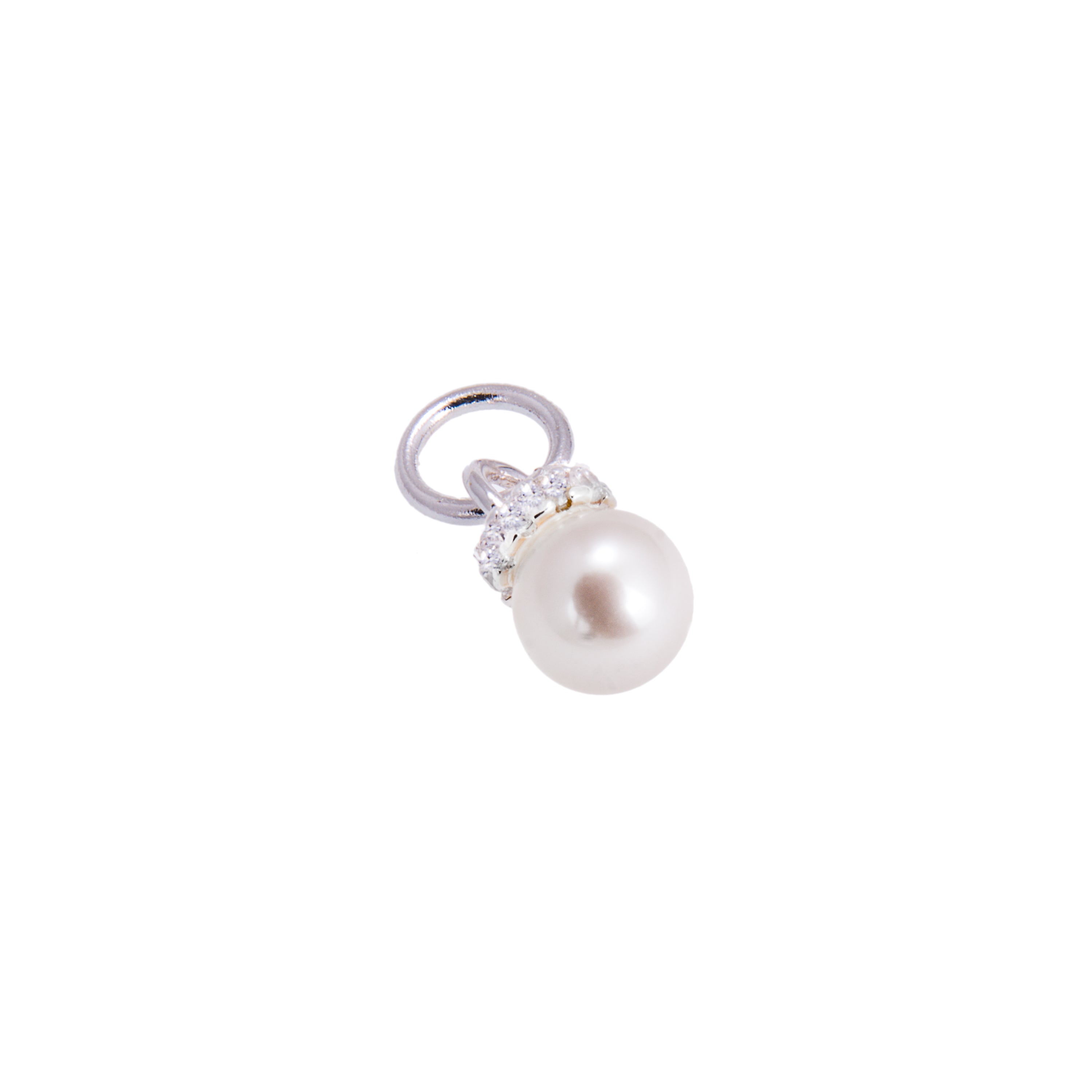Sterlingsilber & CZ Kristall Perle Anhänger
