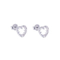 Sterlingsilber & CZ Kristall Offen Herz Ohrringe