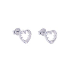 Sterlingsilber & CZ Kristall Offen Herz Ohrringe