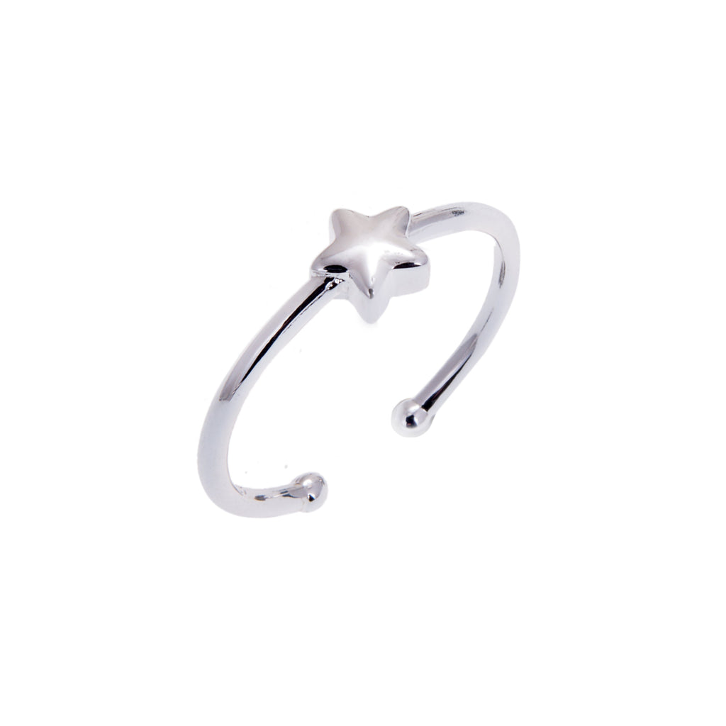 Sterlingsilber Stern Gleitring mit Kugelenden