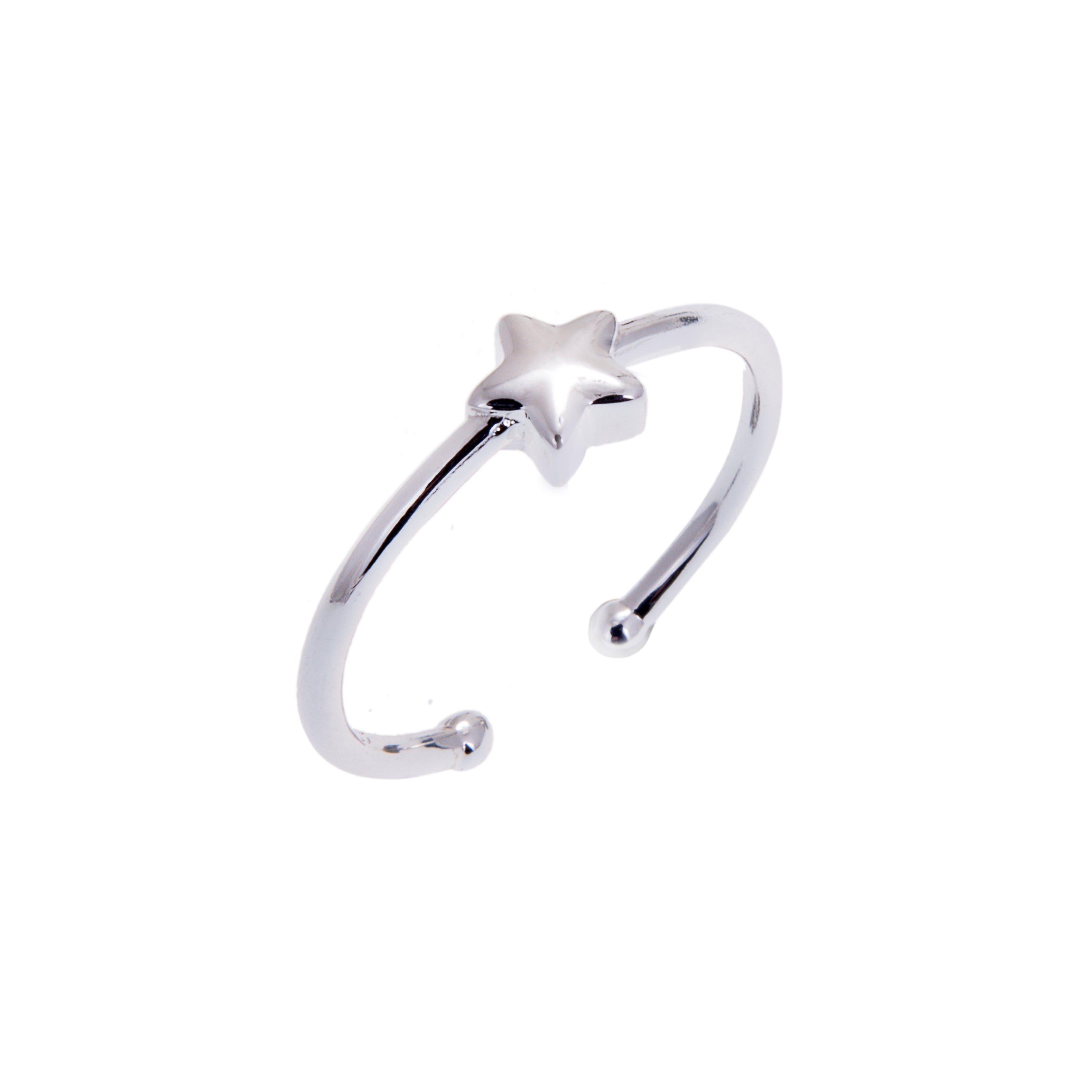 Sterlingsilber Stern Gleitring mit Kugelenden