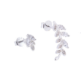 Sterlingsilber Olivenzweig Ohrstecker