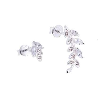 Sterlingsilber Olivenzweig Ohrstecker