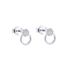 Sterlingsilber & CZ Kristall Offen Ring Trauben Ohrstecker
